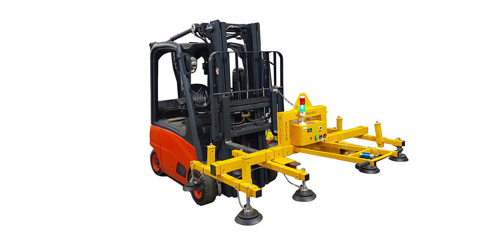 Victory Rover forklift vacuum lifter lifting a large sheet panel